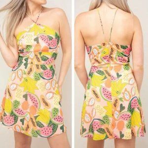 Hutch By Anthropologie Mixed Fruit Halter Dress Size 10 New NWOT